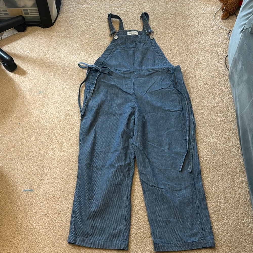 Striped Jean overalls